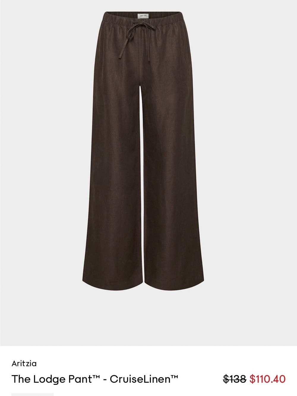 NEW - Aritzia The Effortless Pant™ - CruiseLinen - Picture 2 of 6